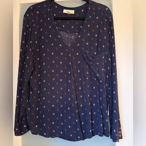 Treasure & Bond Navy Floral Top